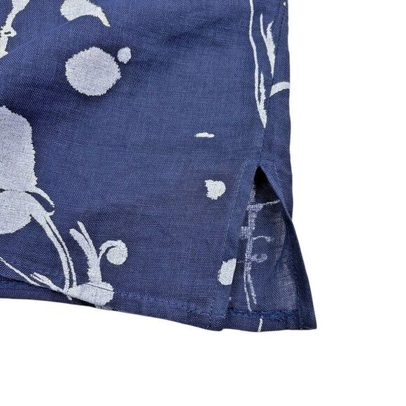 Lands Downunder Linen Lagenlook Italy Top Costal Artsy Botanical Asymmetric M - Picture 4 of 10